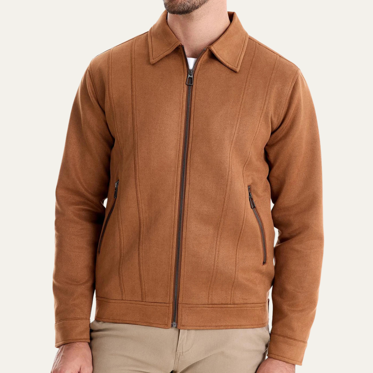 The Northgate - Veste en Cuir Biker Zippée Décontractée pour Homme