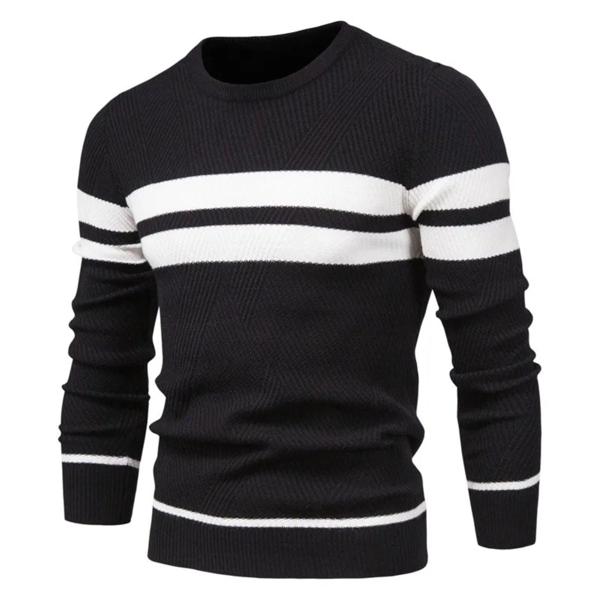 The Paris – Pull rayé en maille premium pour homme style chic parisien doux pour l’hiver