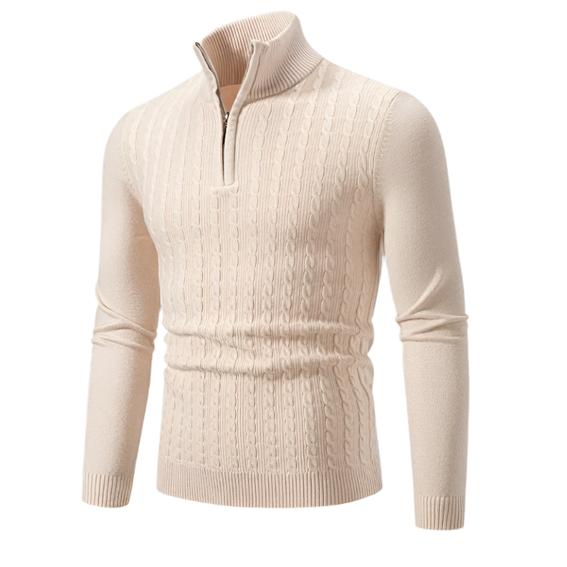The Gstaad Pull homme demi zip zippé en cachemire