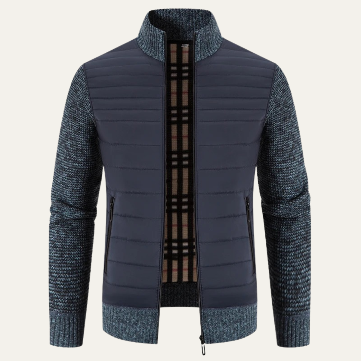 The Hillston - Veste d'Hiver Zippée à Col Montant Rembourrée pour Hommes