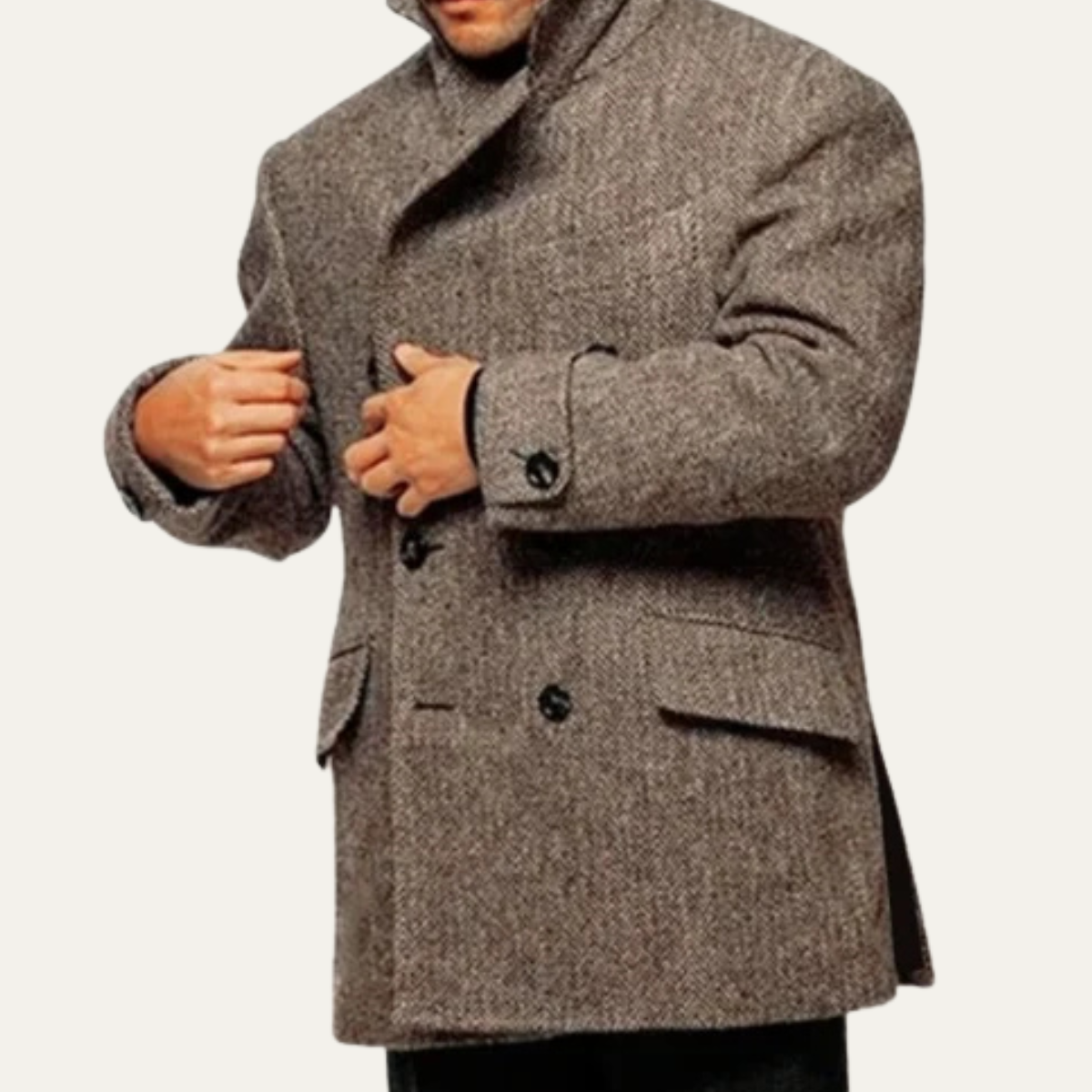 The Ashton - Blazer d'hiver vintage à double boutonnage en laine mélangée pour homme