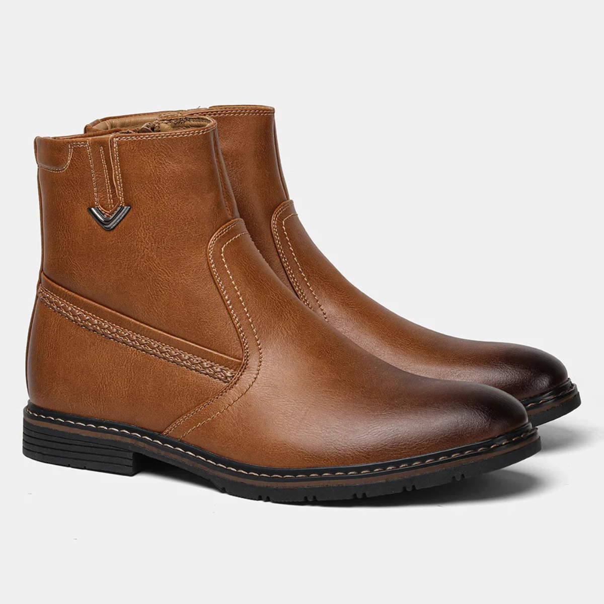 The Parioli Bottines Vintage Chaudes en Cuir Doublées de Fourrure pour Homme