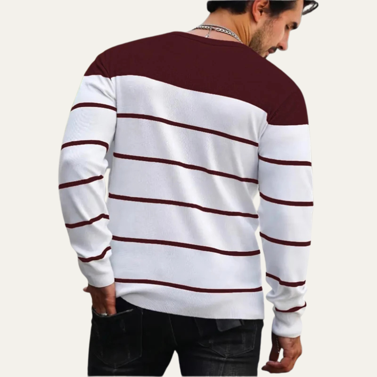 The Varenna – Pull homme rayé col rond