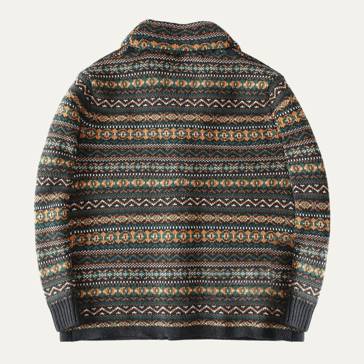 The Isola Bella - Cardigan d'hiver vintage en laine nordique pour homme