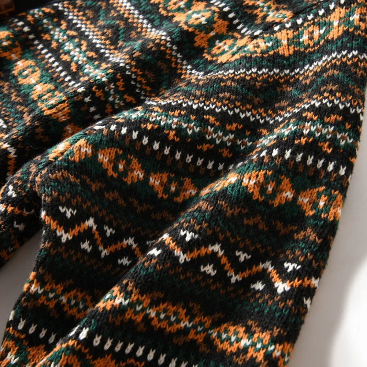 The Monopoli - Cardigan à Boutons à Motif Rétro Nordique pour Hommes