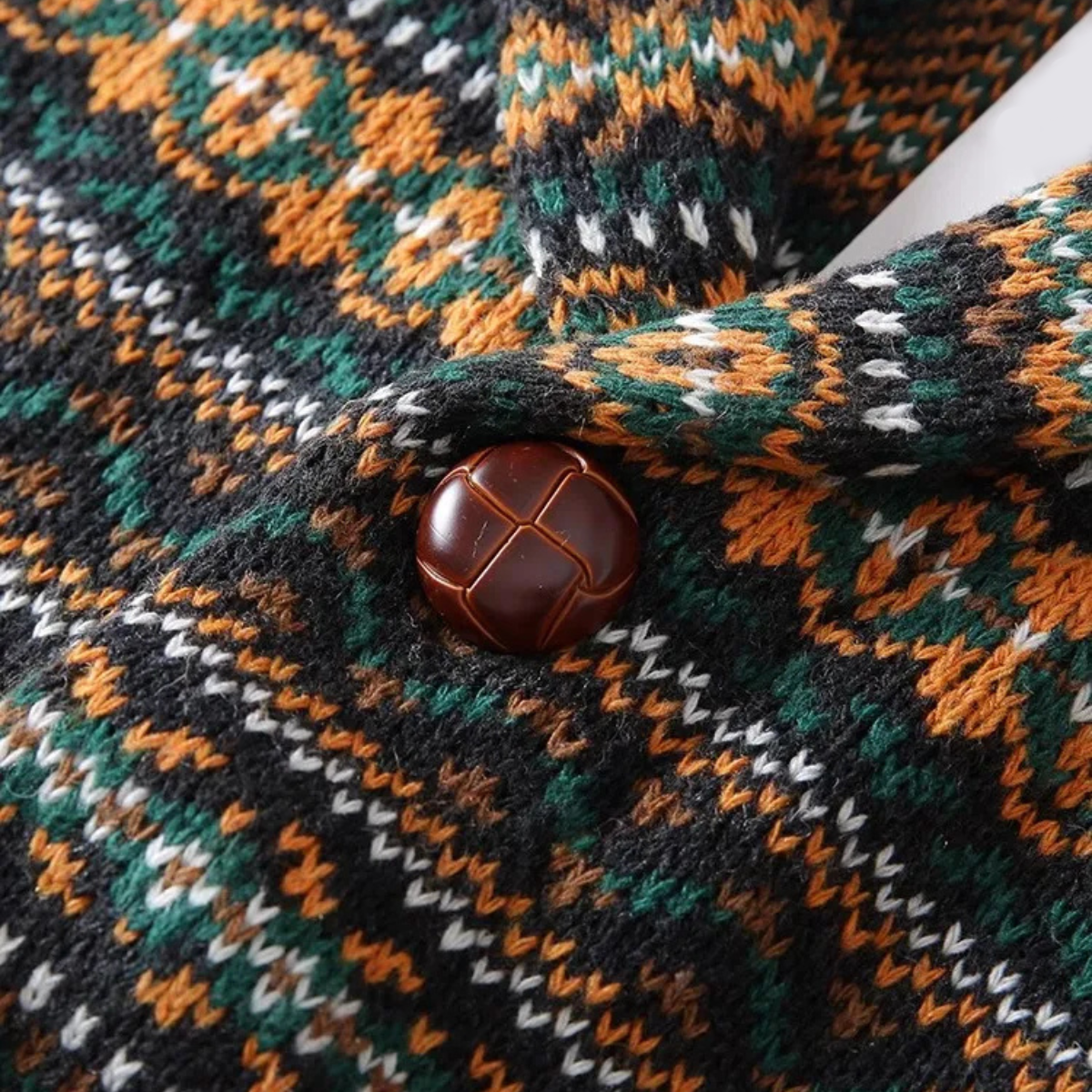 The Isola Bella - Cardigan d'hiver vintage en laine nordique pour homme