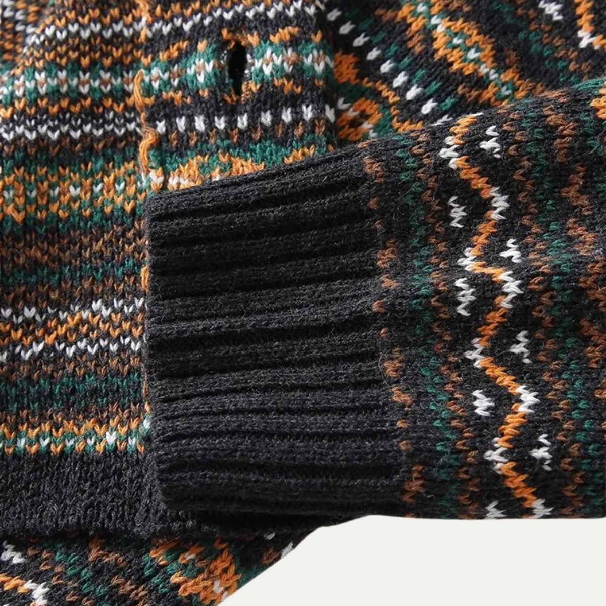 The Isola Bella - Cardigan d'hiver vintage en laine nordique pour homme