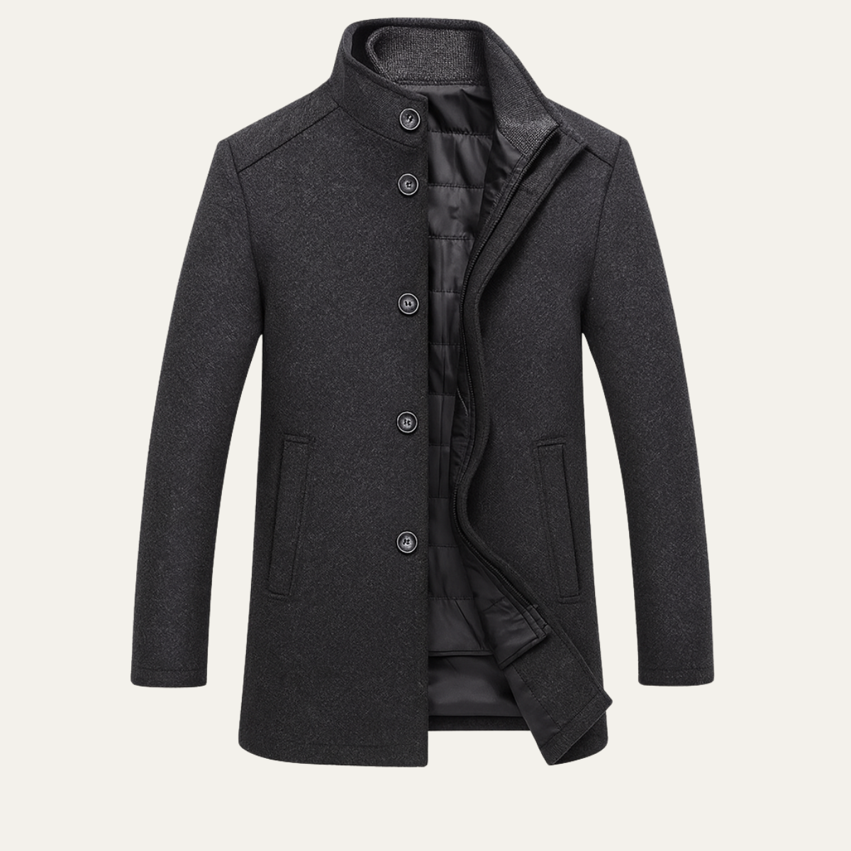 The Aldeburgh Manteau boutonné en laine mélangée pour homme avec doublure chaude