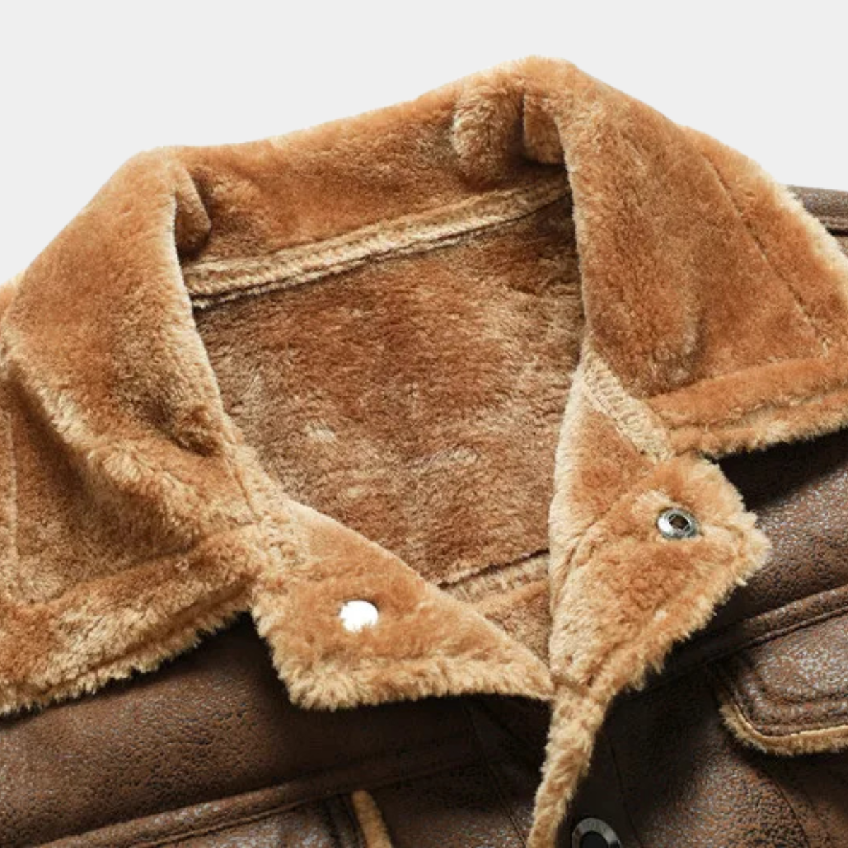 The Amelia - Veste Sherpa en Cuir Chaude et Décontractée pour Homme