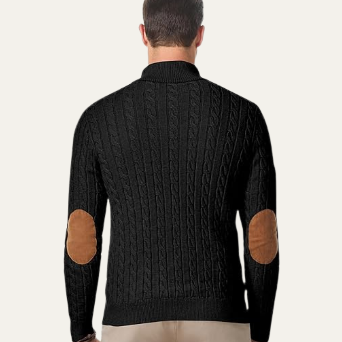 The Stamford – Pull homme col montant en maille torsadée