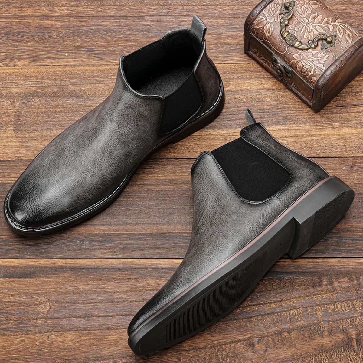 The Mantova - Bottes Chelsea classiques rétro en cuir pour homme