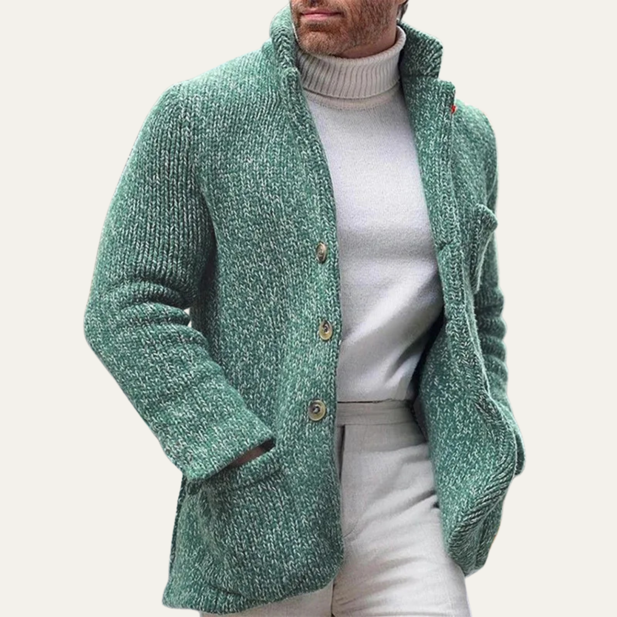 The Pemberton - Cardigan en maille élégant et décontracté pour homme pour l'hiver
