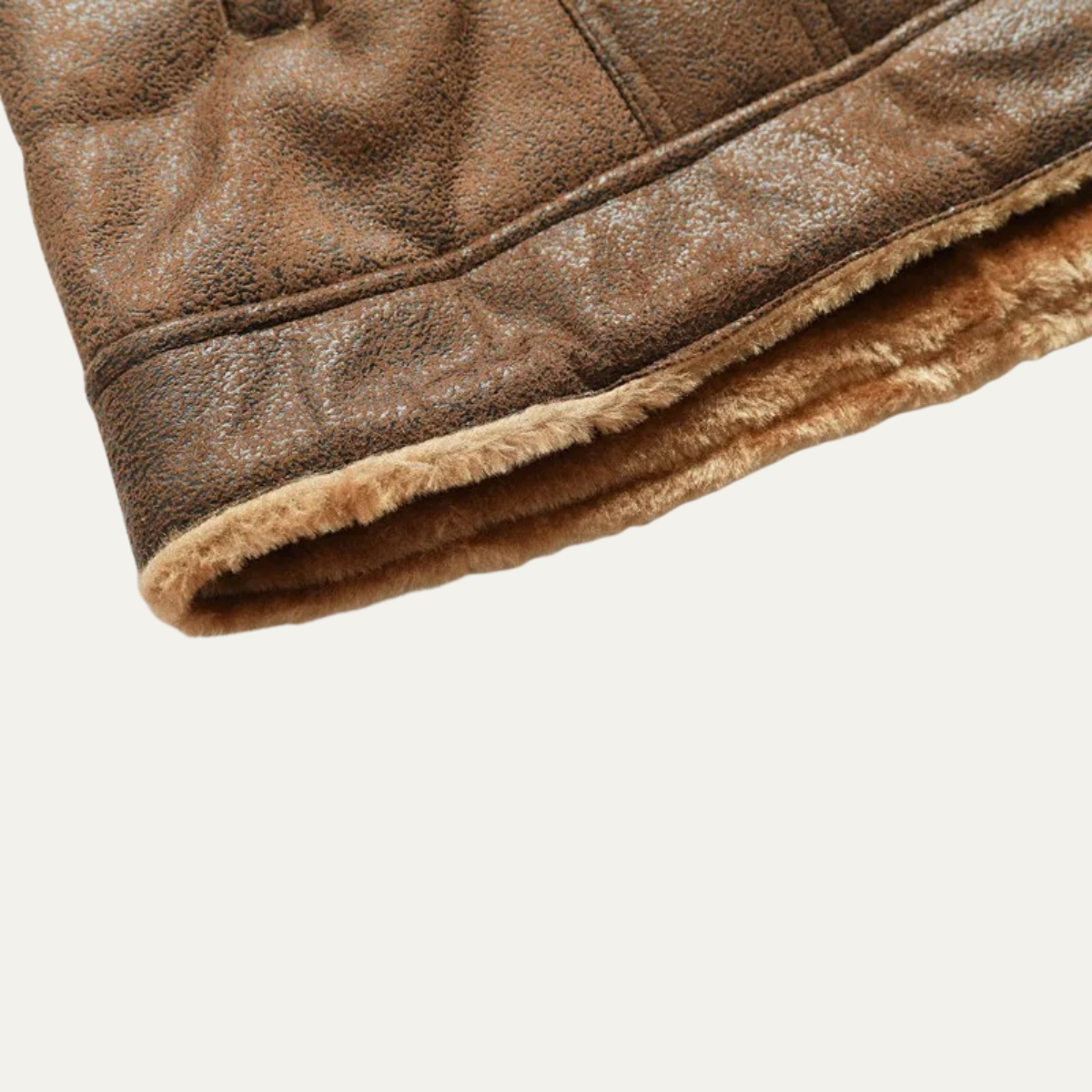 The Wrexham Veste en cuir vintage avec doublure en peau de mouton pour homme