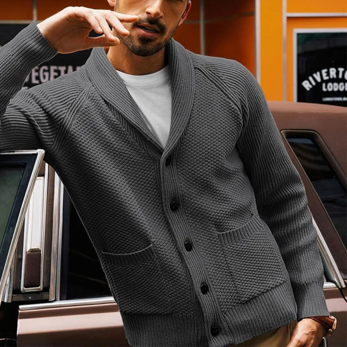 The Pembroke - Cardigan Tricoté à Col Châle pour Homme