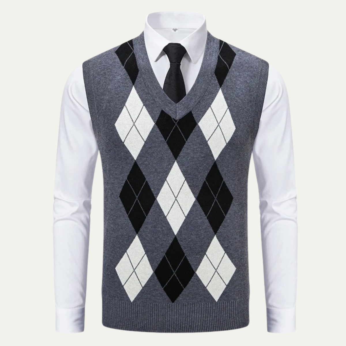 The Nottingham – Gilet Tricot Col V Homme Motif Argyle