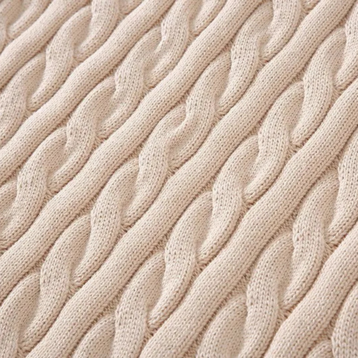 The Ashmeadow - Pull à fermeture éclair pour homme en 100 % coton doux tricoté torsadé