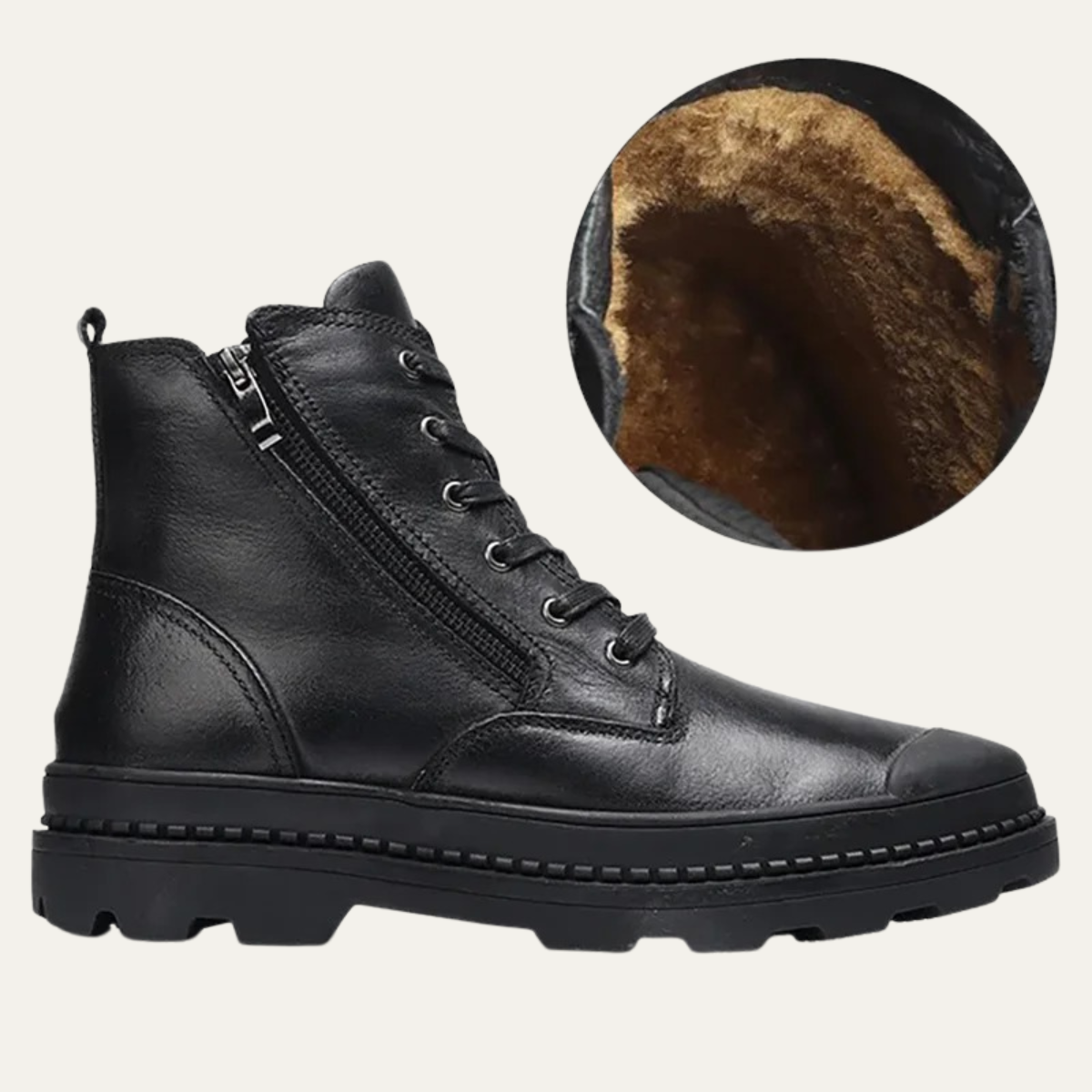 The Corvara Bottines Hiver en Cuir Doublées de Fourrure pour Homme