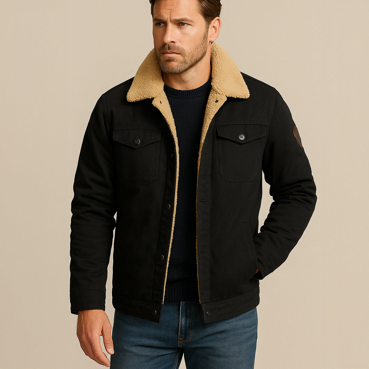 The York - Manteau d'Hiver en Fleece Doublé pour Hommes