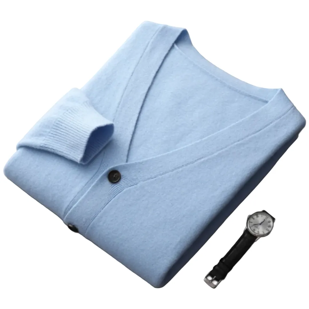 The Ortigia Cardigan pour homme en cachemire doux à col en V et à boutons