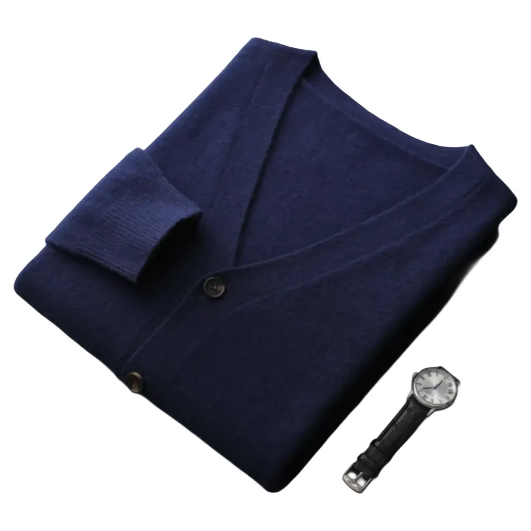 The Ortigia Cardigan pour homme en cachemire doux à col en V et à boutons