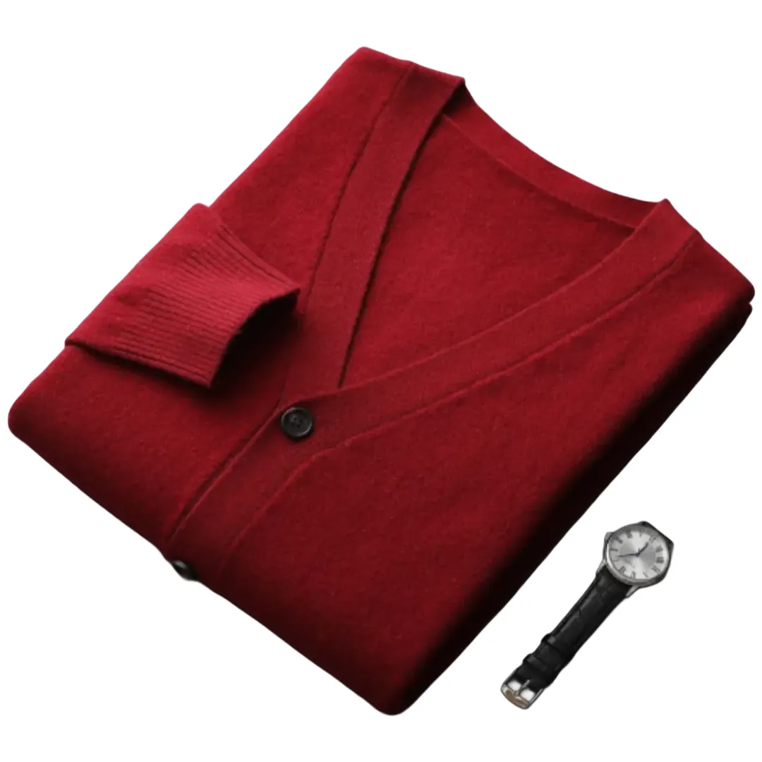 The Ortigia Cardigan pour homme en cachemire doux à col en V et à boutons