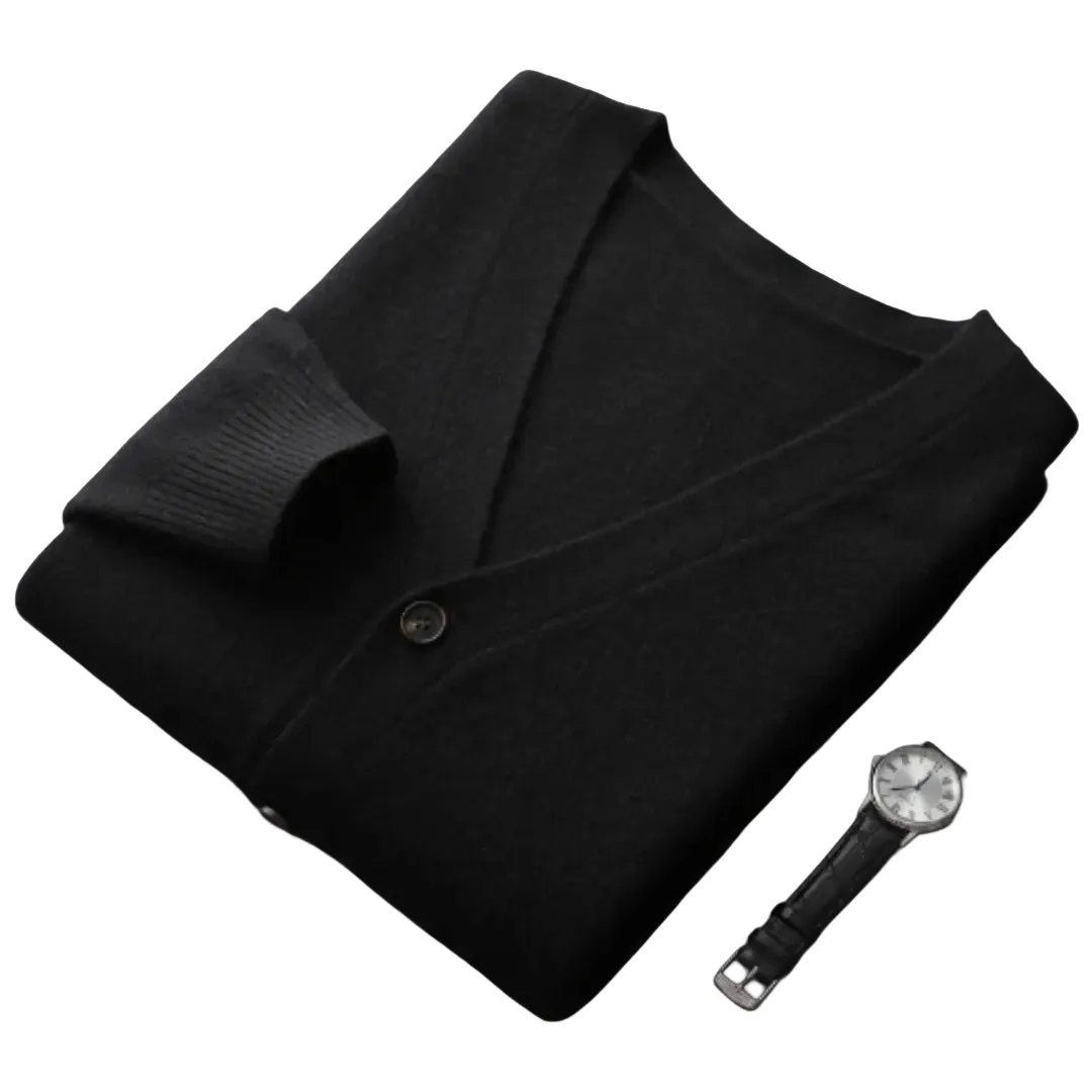 The Ortigia Cardigan pour homme en cachemire doux à col en V et à boutons