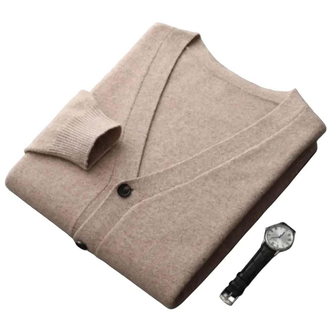 The Ortigia Cardigan pour homme en cachemire doux à col en V et à boutons