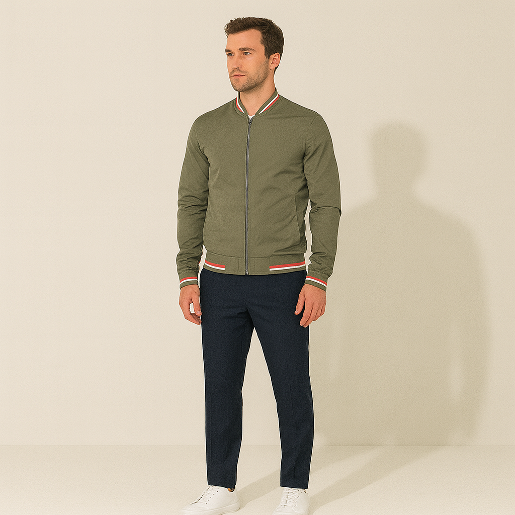 The Balmoral - Blouson bomber slim fit décontracté pour homme avec fermeture éclair