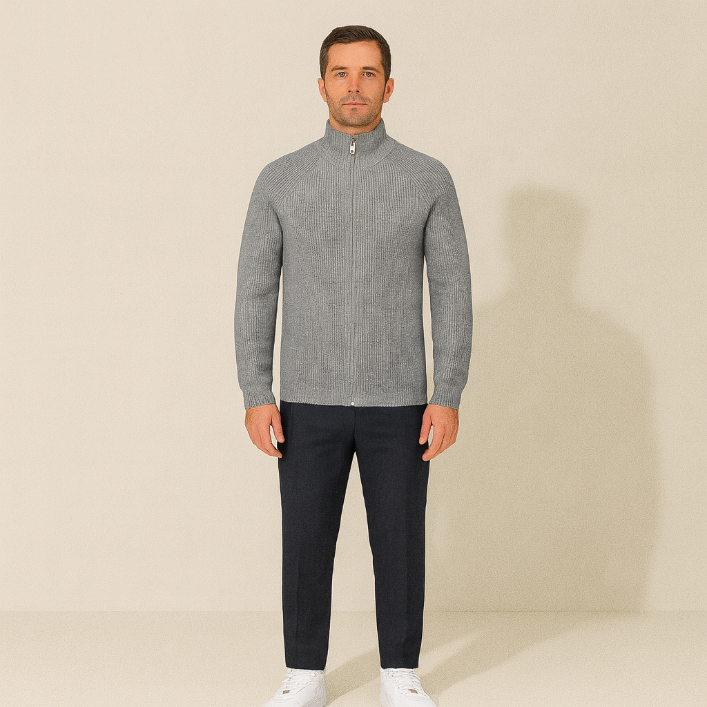 The Merino - Cardigan zippé en laine mérinos pour homme