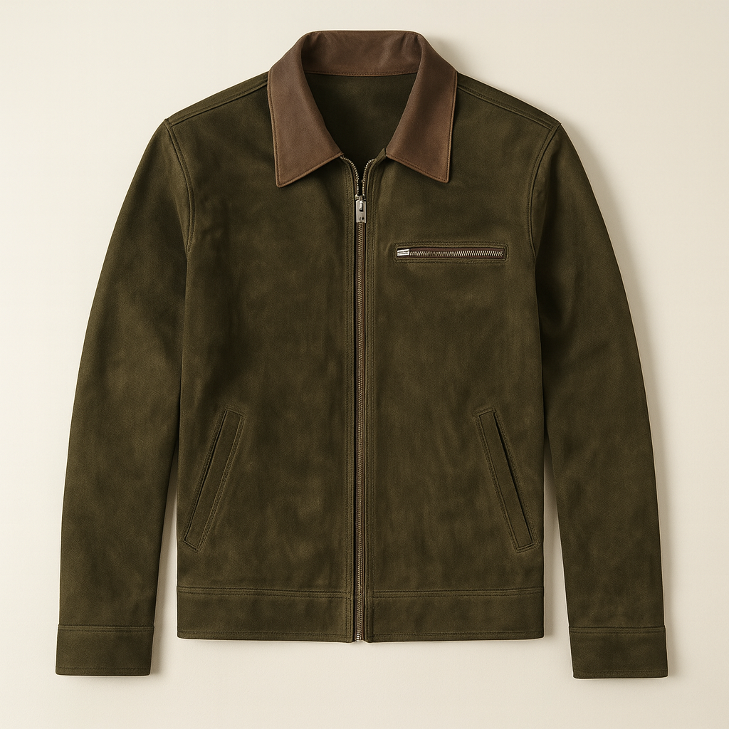The Belgravia - Veste en daim vert foncé pour homme – Style country classique et luxueux