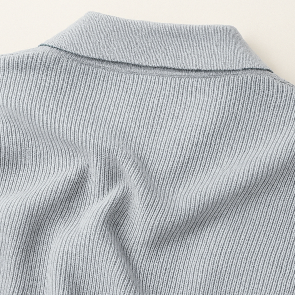 The Portofino - Polo à manches longues en tricot pour homme - Col ouvert