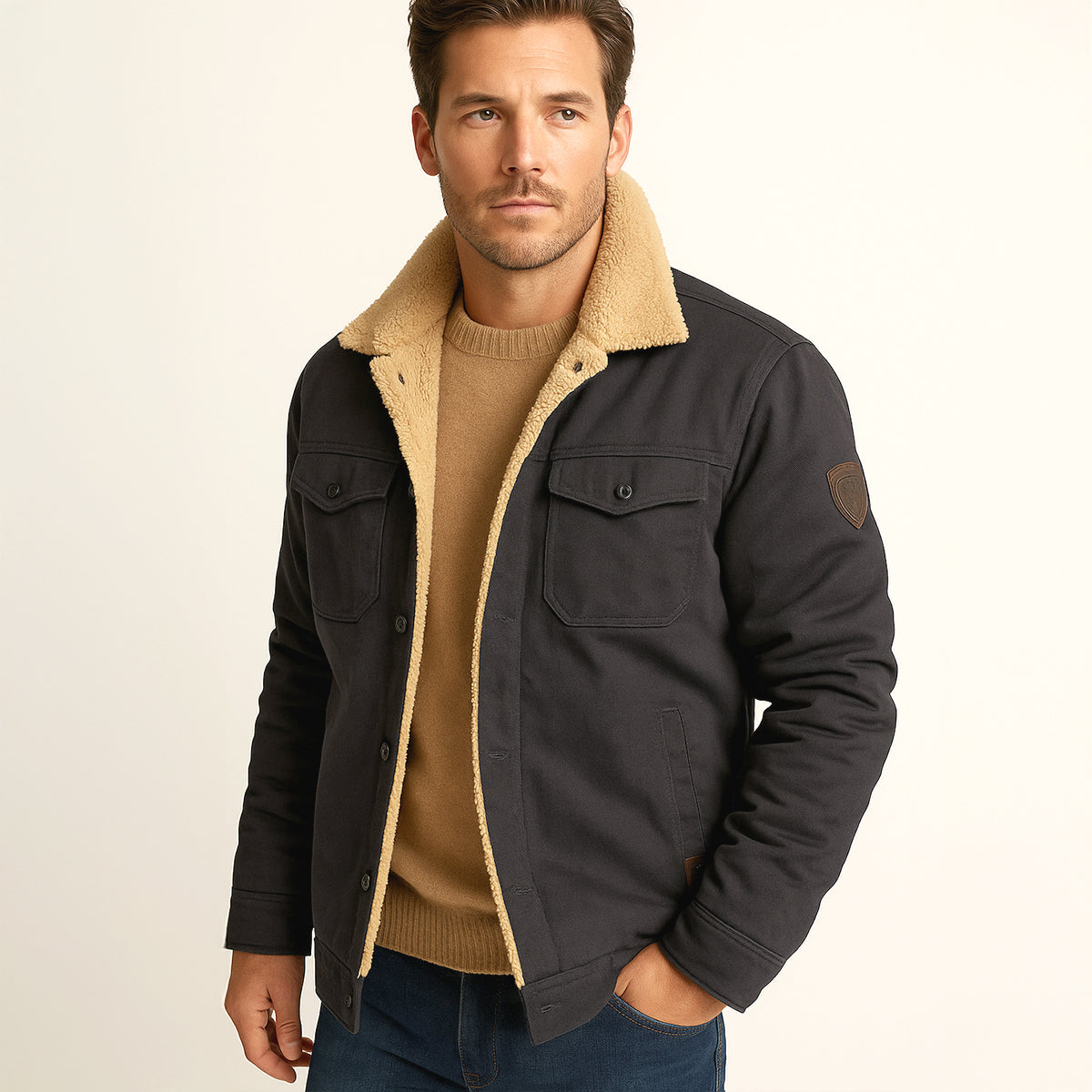 The York - Manteau d'Hiver en Fleece Doublé pour Hommes