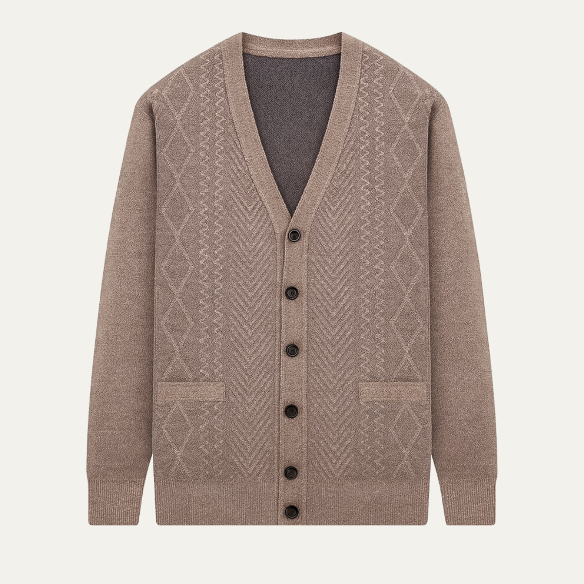 The Trafalgar – Cardigan Col V en Maille Jacquard pour Homme