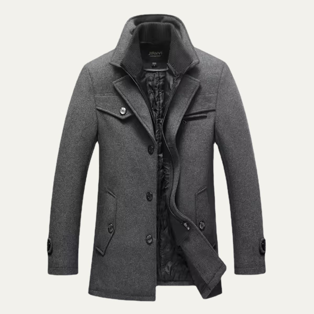 The Belgravia - Trench-coat pour homme en laine mélangée avec doublure matelassée