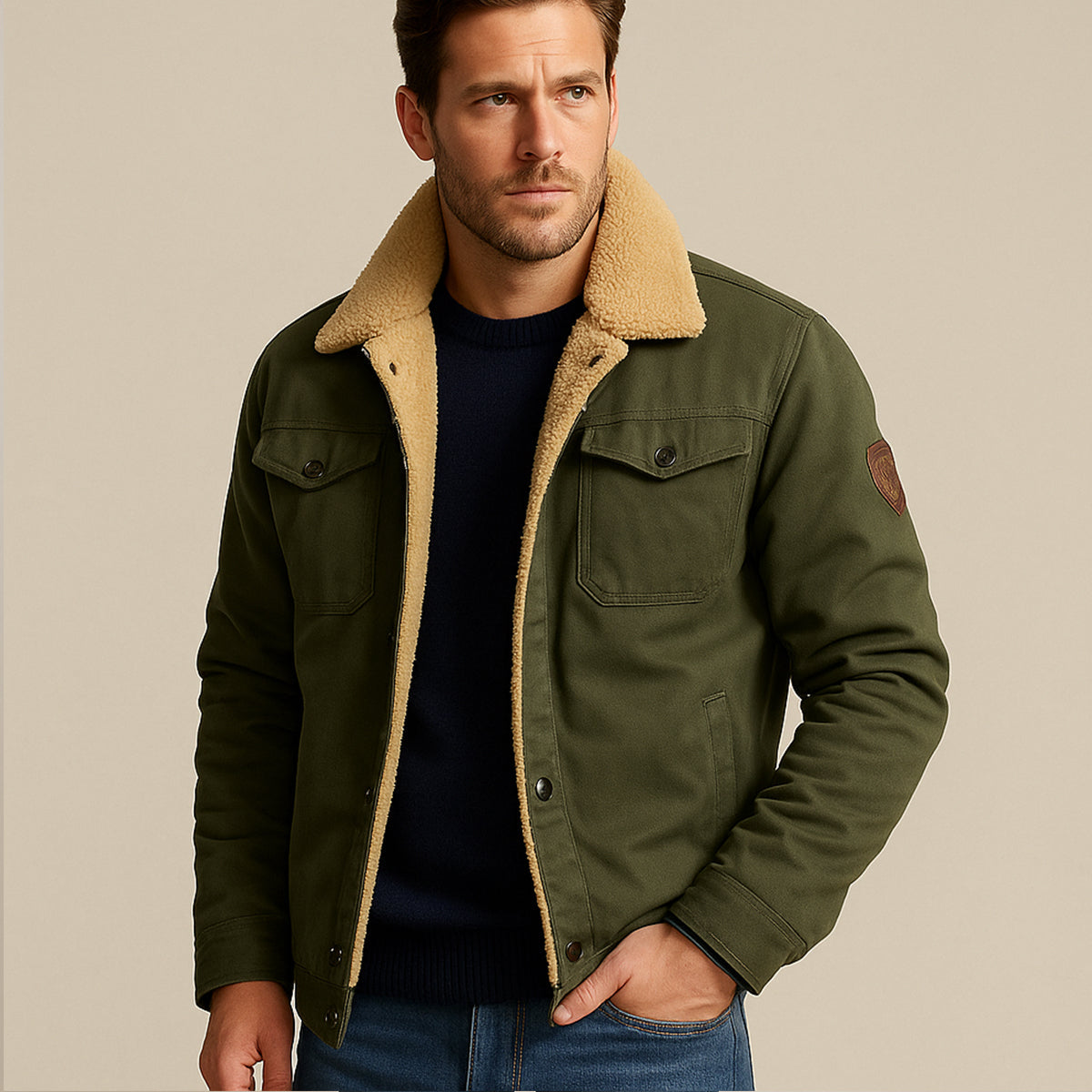 The York Manteau d'hiver chaud doublé polaire pour homme