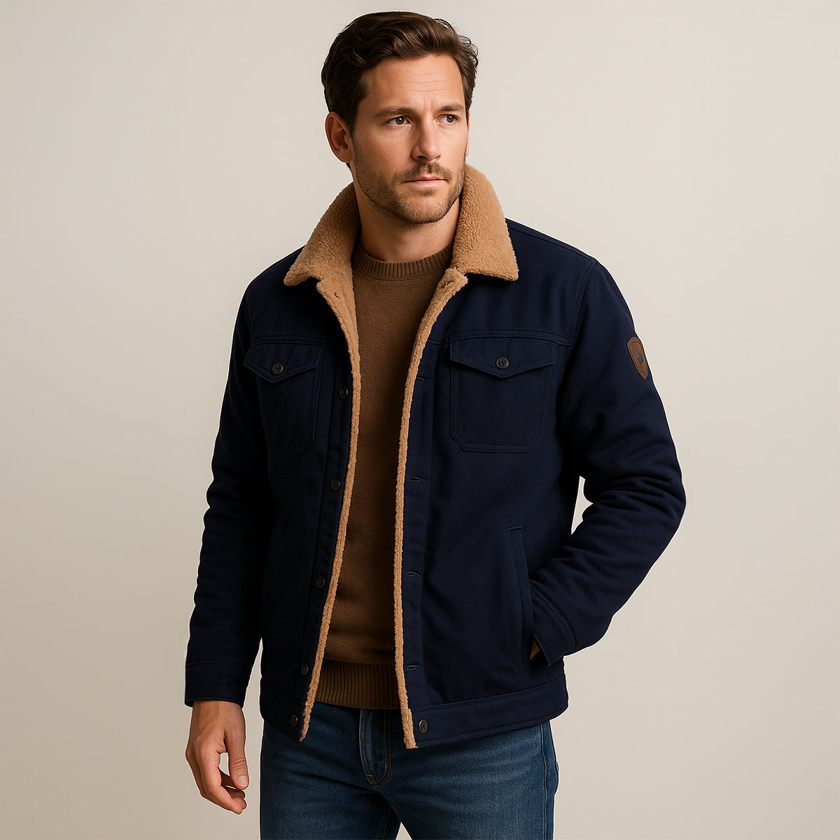 The York - Manteau d'Hiver en Fleece Doublé pour Hommes