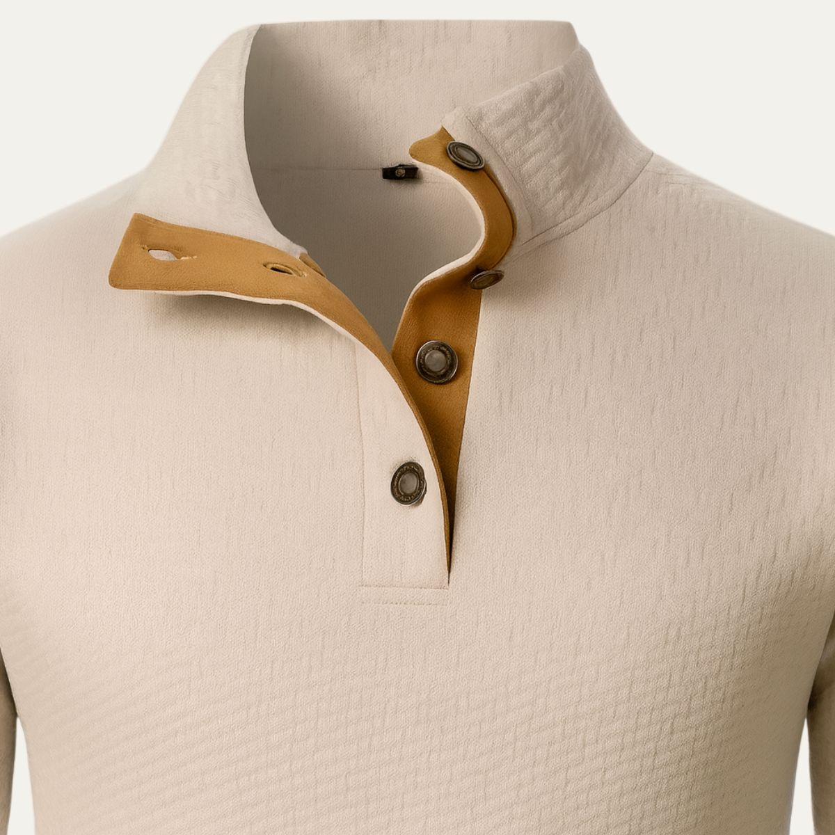 The Oxford – Pull Col Boutonné Homme Laine Mérinos Renforcé
