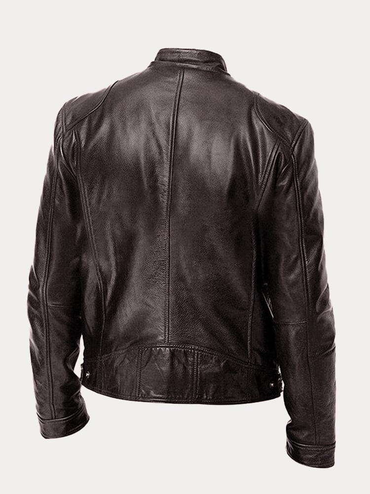 The Moltrasio Veste de moto classique en cuir avec fermeture éclair pour homme