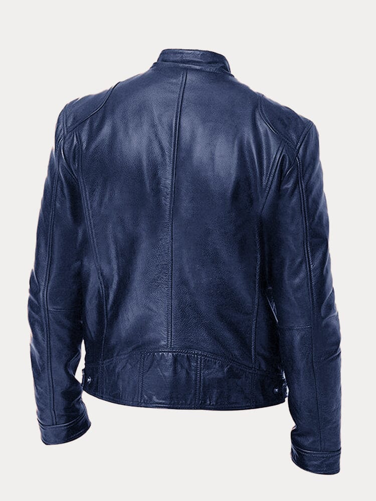 The Moltrasio Veste de moto classique en cuir avec fermeture éclair pour homme