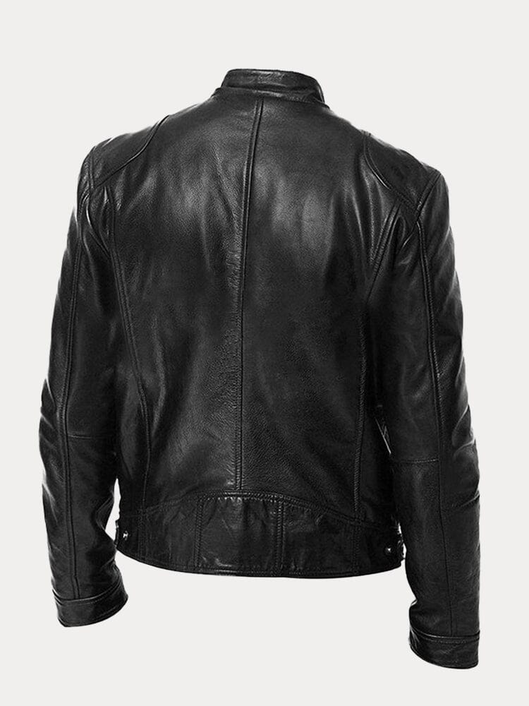 The Moltrasio Veste de moto classique en cuir avec fermeture éclair pour homme