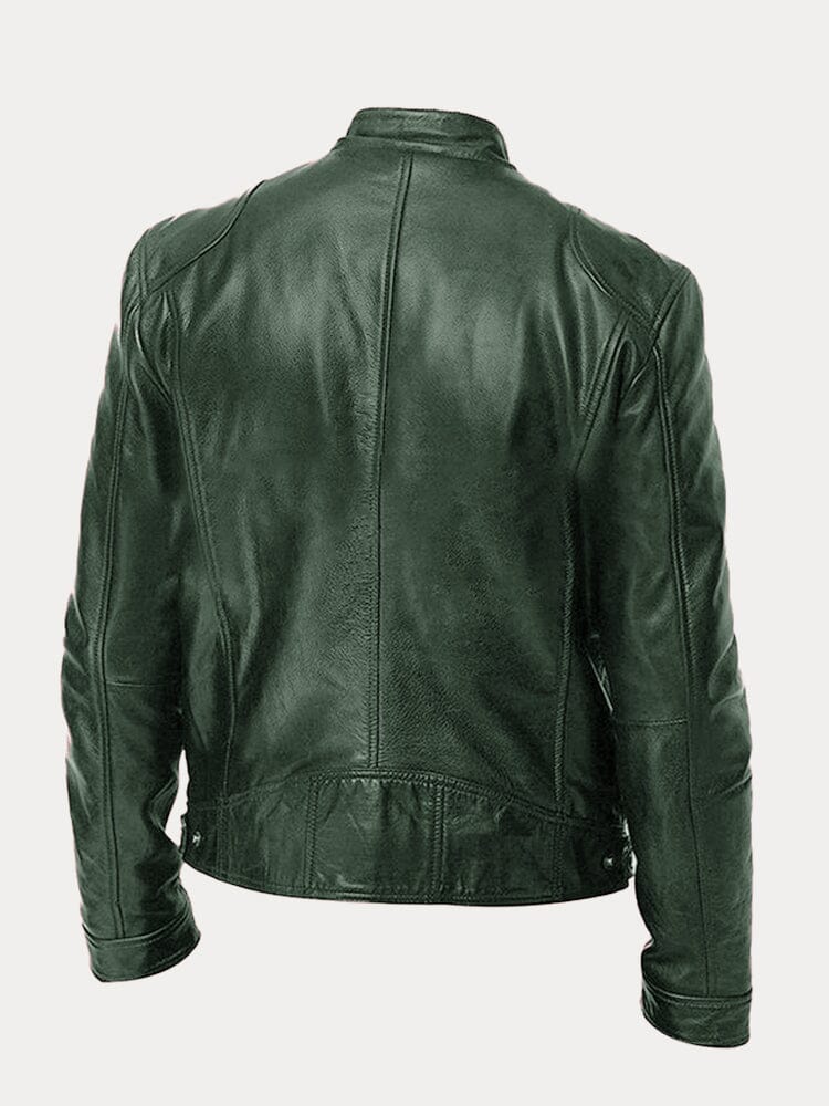 The Moltrasio Veste de moto classique en cuir avec fermeture éclair pour homme