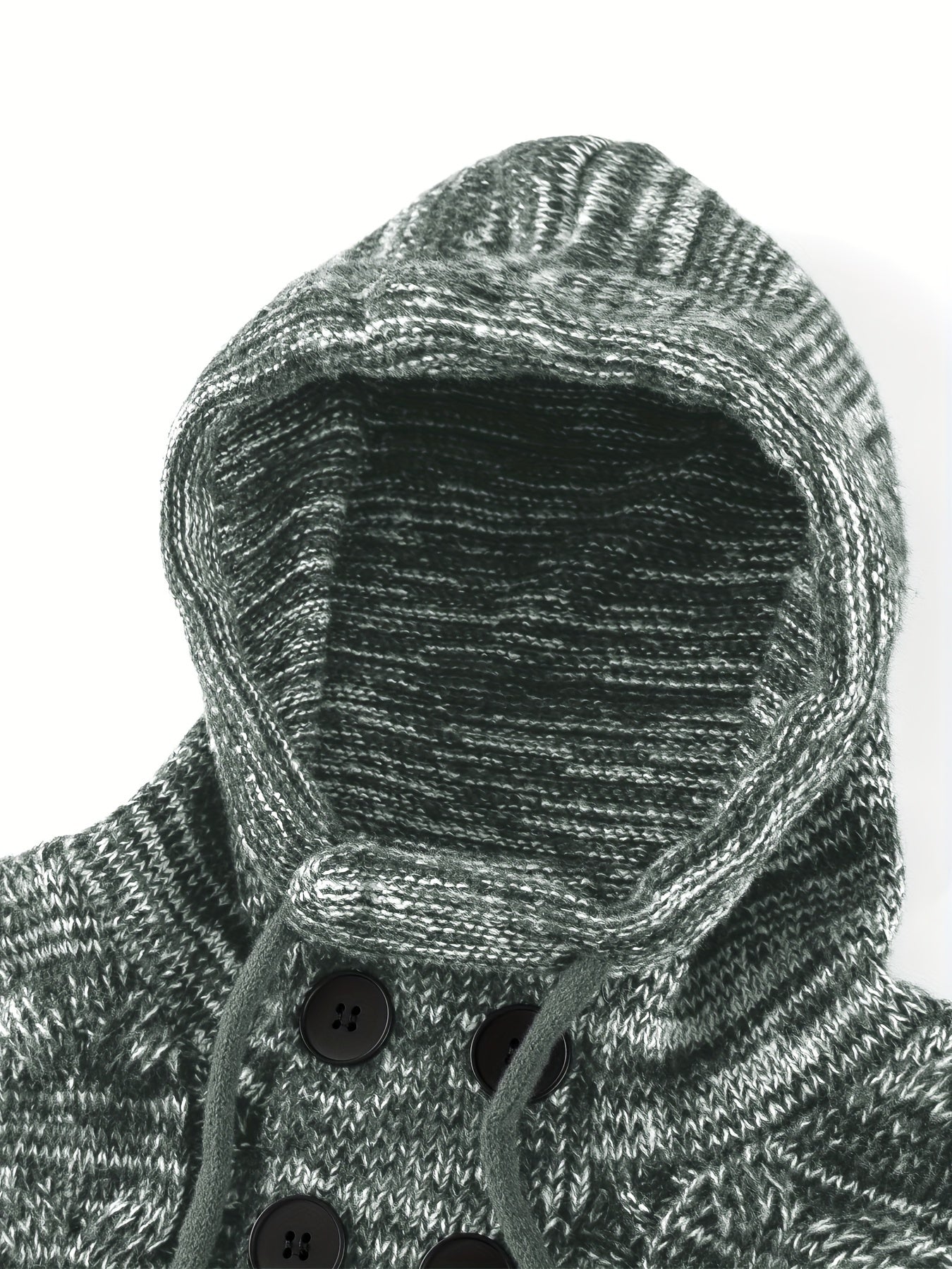 The Sussex Pull à capuche tricoté pour homme – Pull chaud à boutons