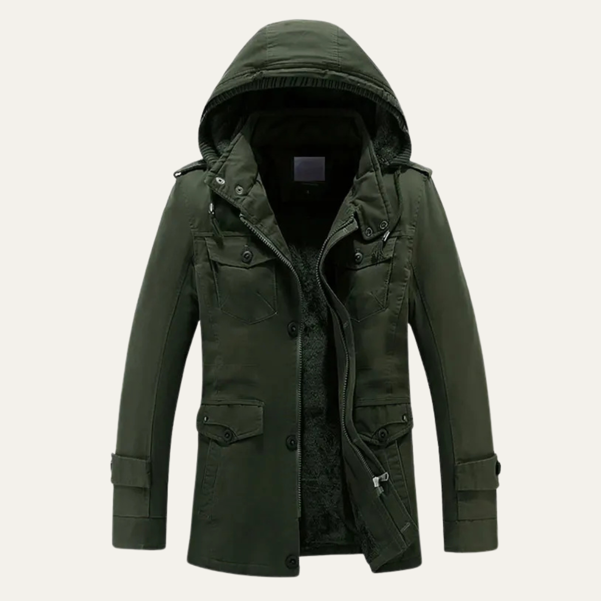 The Oakfield - Veste Parka d'Hiver à Capuche en Fleece Doublé pour Hommes