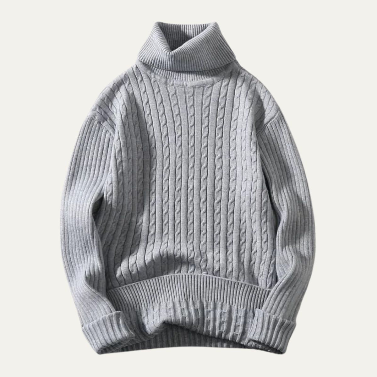 The Gattinara – Pull Col Roulé en Tricot Côtelé Homme