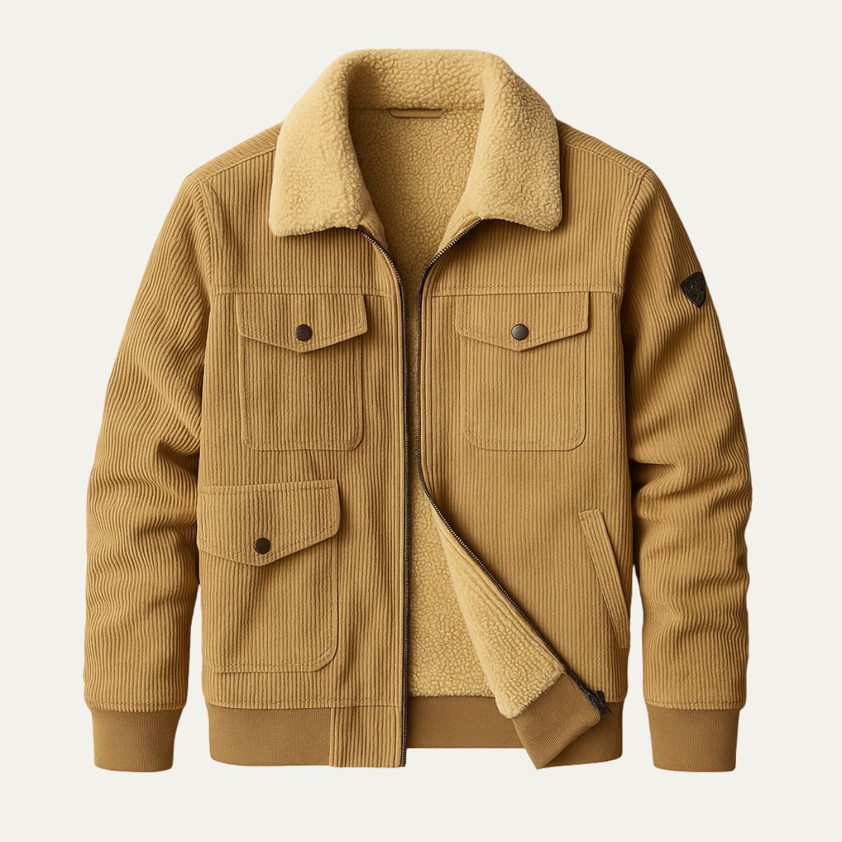 The Tallinn - Veste en velours côtelé doublée polaire vintage pour homme