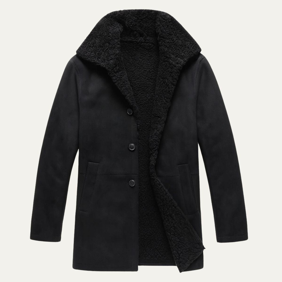 The Aspen - Manteau en peau lainée pour homme – Manteau d'hiver classique