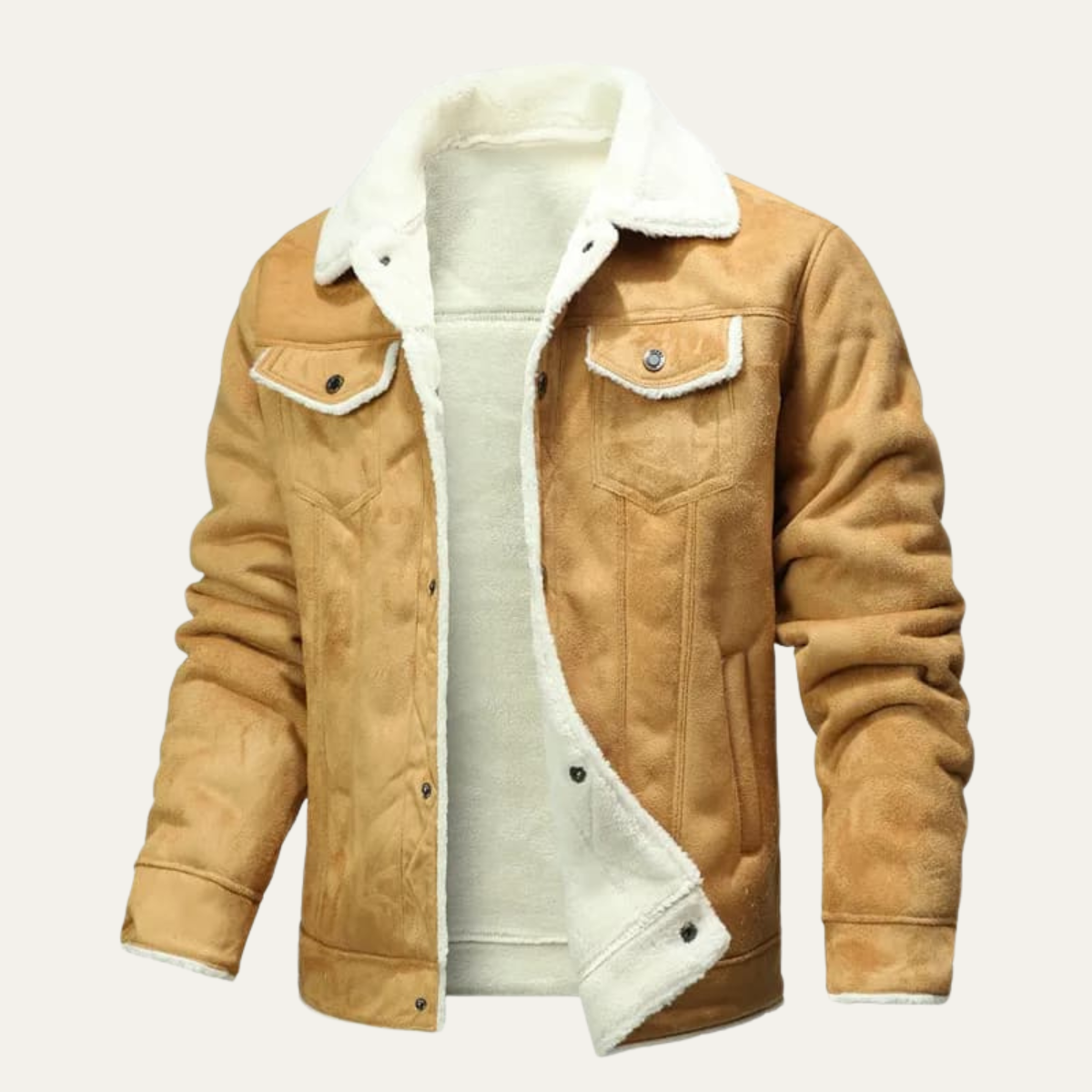 The Breuil - Veste en Cuir Biker en Laine de Mouton pour Homme