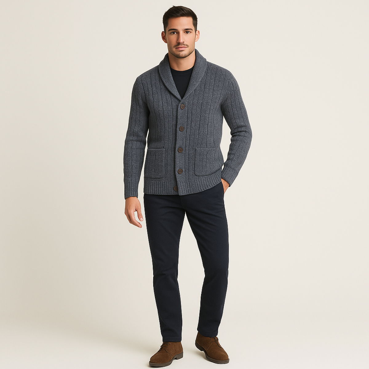 The Winchester - Cardigan 100% Cachemire pour Hommes