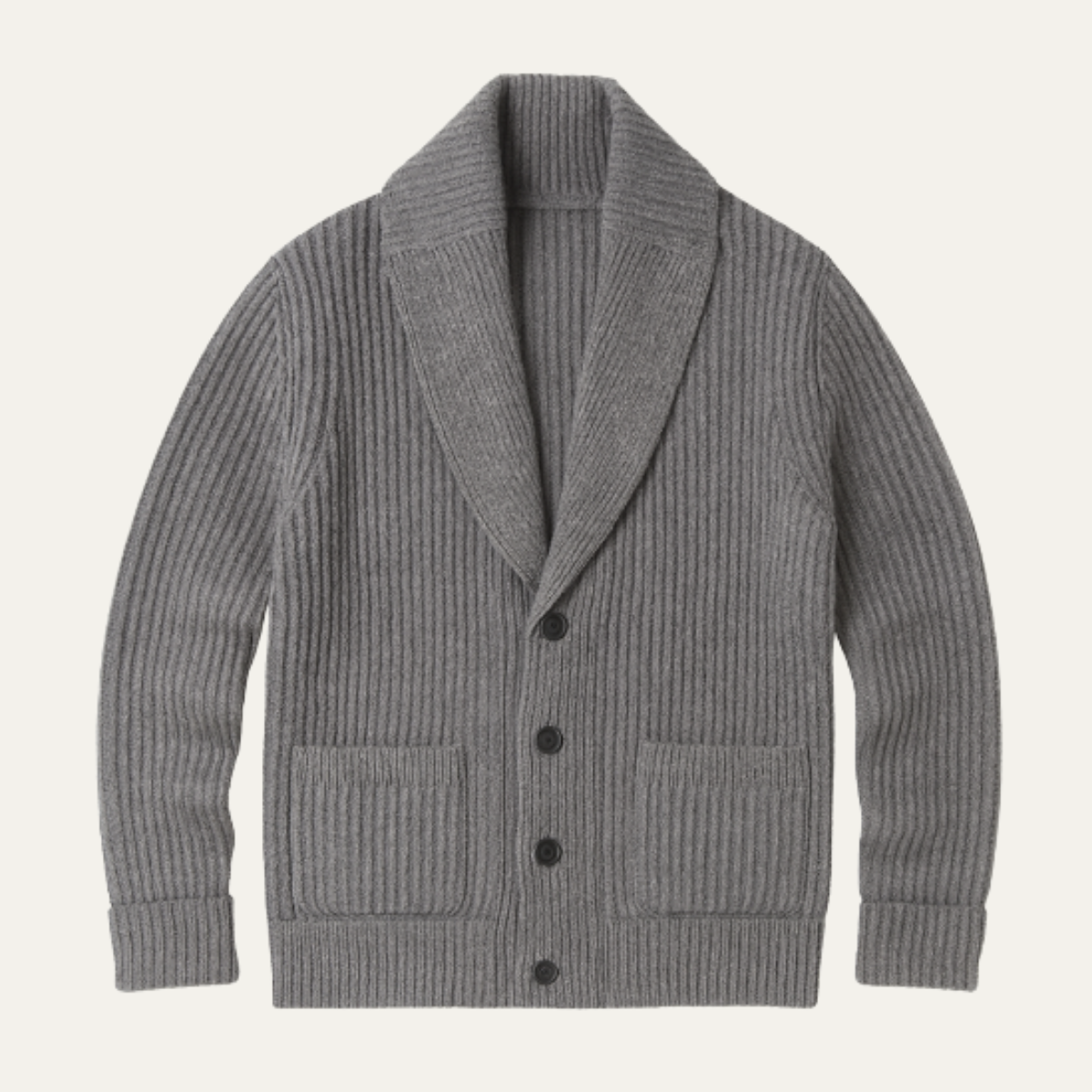 The Aldercrest - Cardigan à col châle tricoté pour homme avec gros boutons