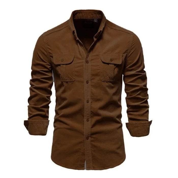The Cerveteri Chemise utilitaire élégante à manches longues pour homme